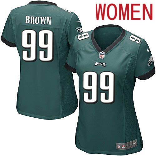 Women Philadelphia Eagles #99 Jerome Brown Nike Midnight Green Game NFL Jersey